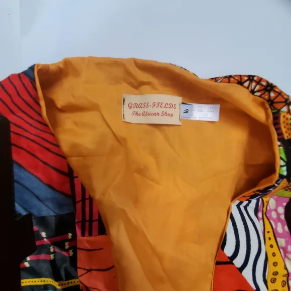 African Print WrapTop size UK 16 US 12 - Picture 5 of 7